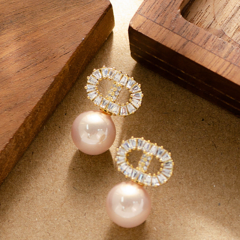 Marlie CD Pearl Stud Earrings - Style 2 [HM1IMNO7]