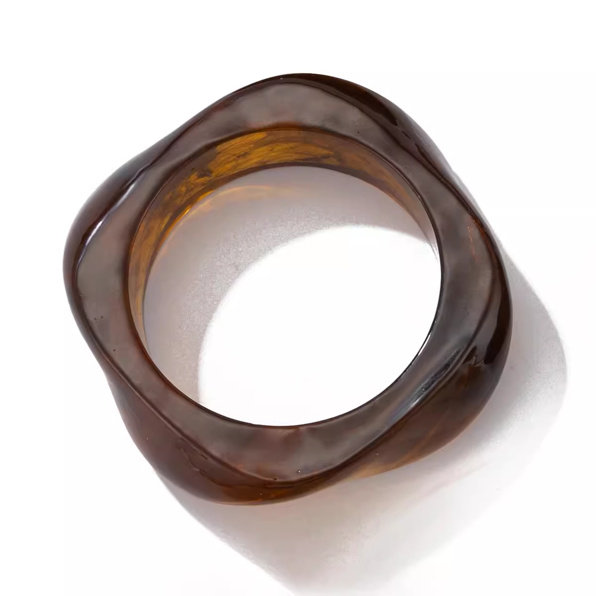 Takiyah Irregular Acrylic Bracelet - Dark Brown