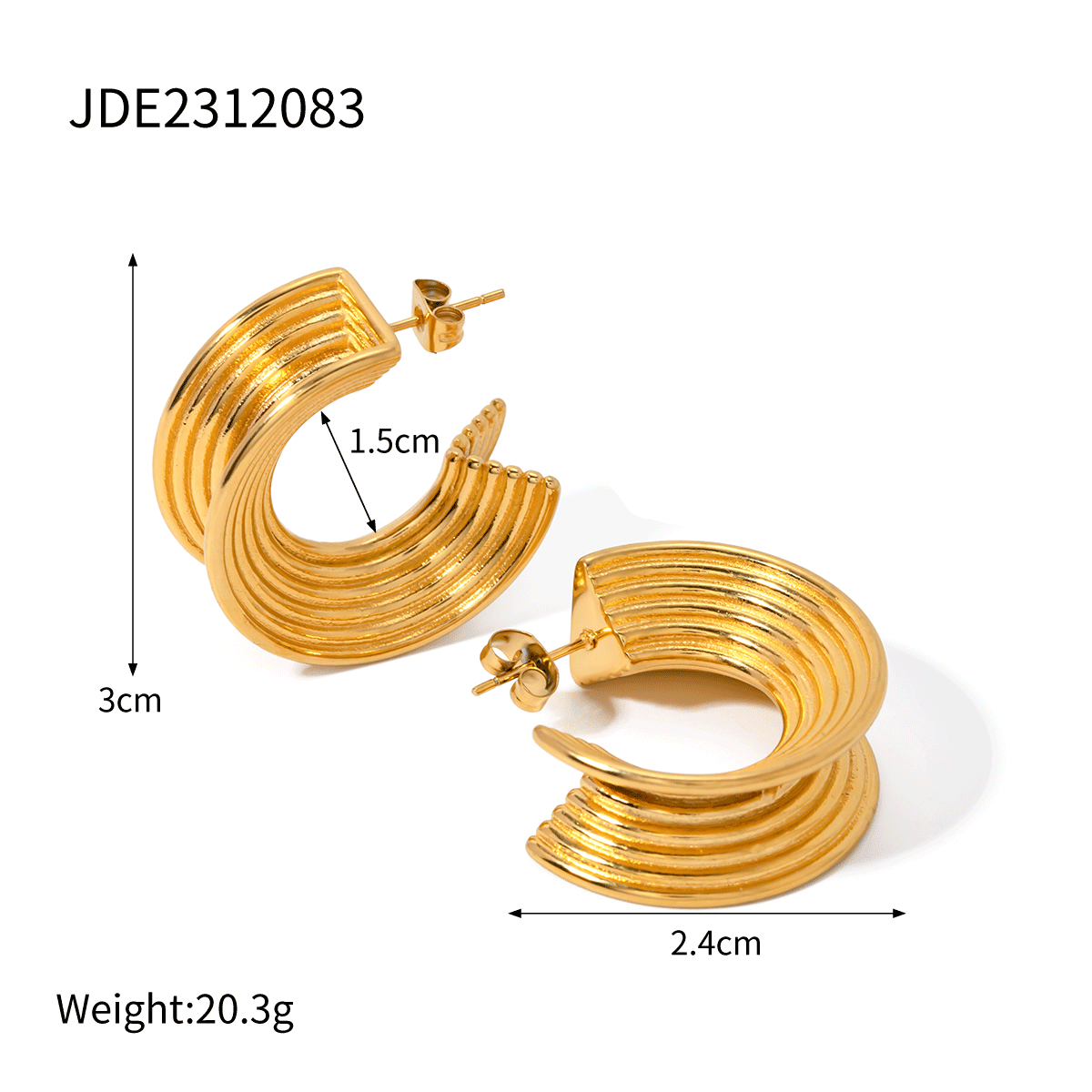 Larkyn Titanium Drop Earrings - JDE2312083 [ENS07LE1]