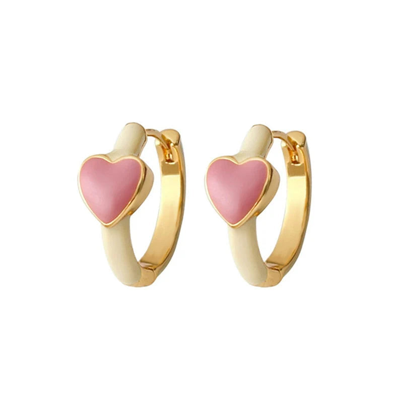 Allyssa Elegant Heart Drop Earrings - Pink