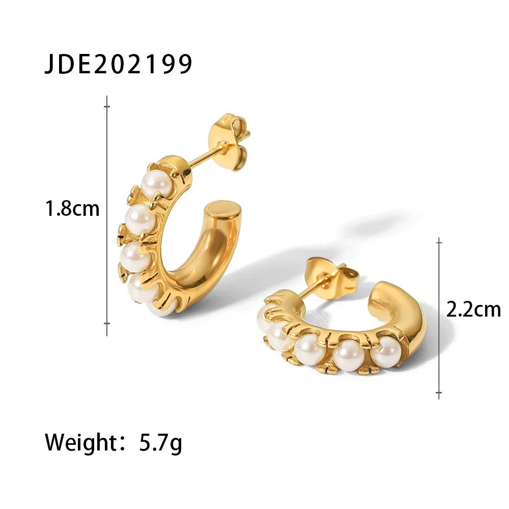 Jalia Pearl C-Hoop Earrings - JDE202199