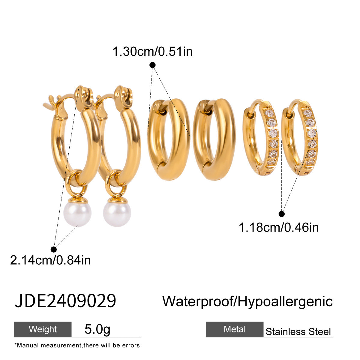 Kaiah Three-Pair Earring Set - JDE2409029 [AB0CVGA7]