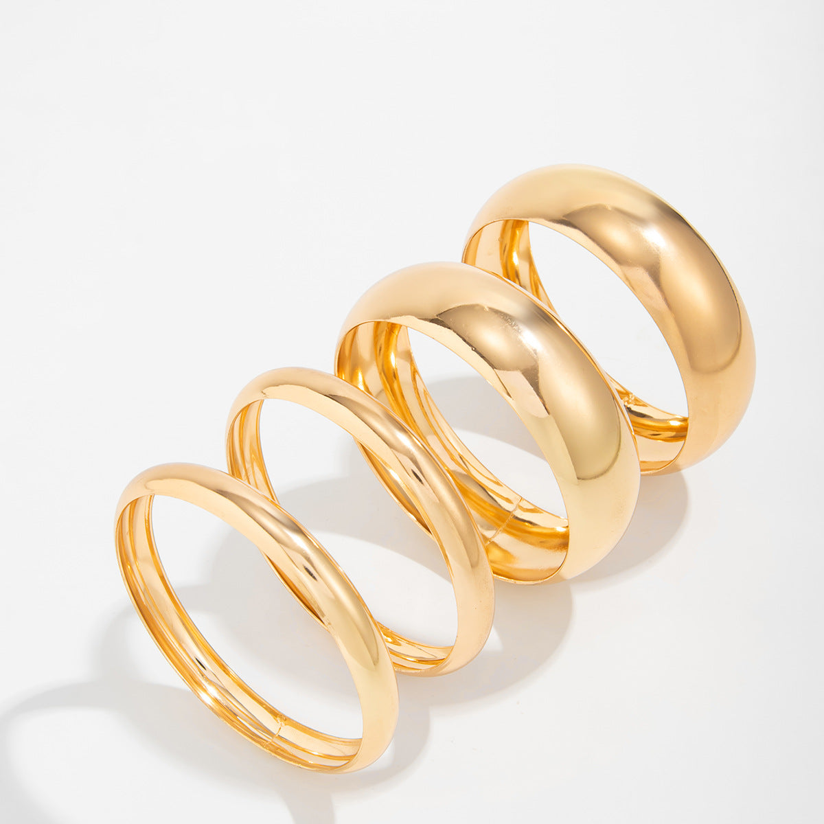 Ayven Polished Statement Bangle Set - Gold [ZC035POF]