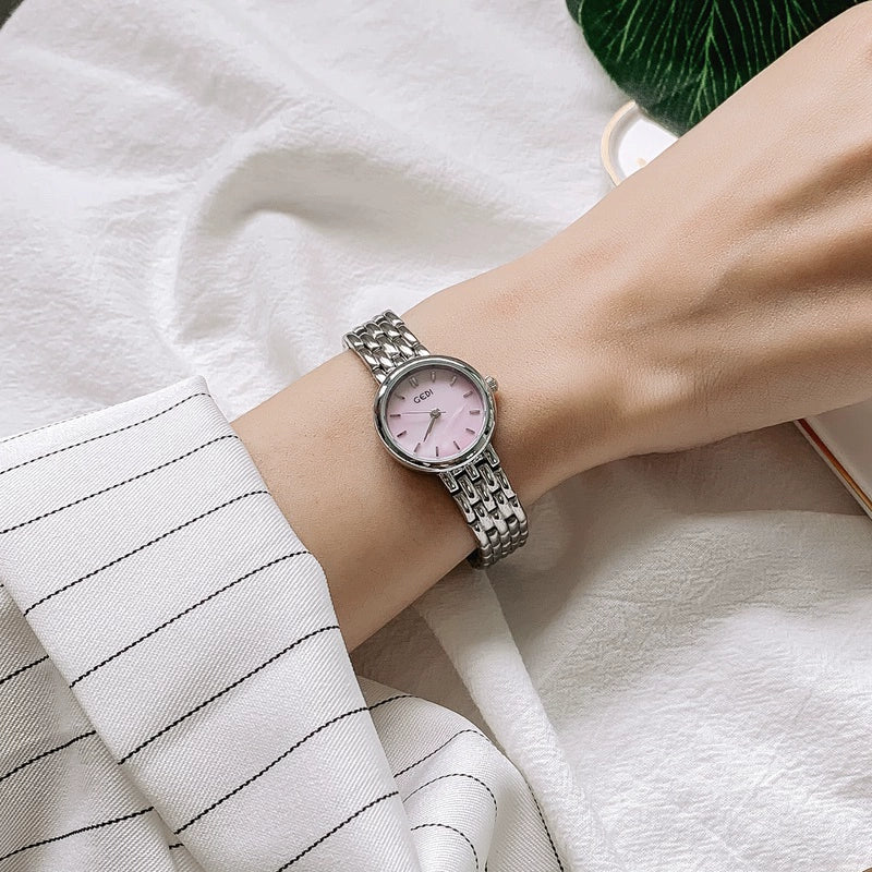 Myonna Elegant Steel Watch - Cherry Blossom Pink