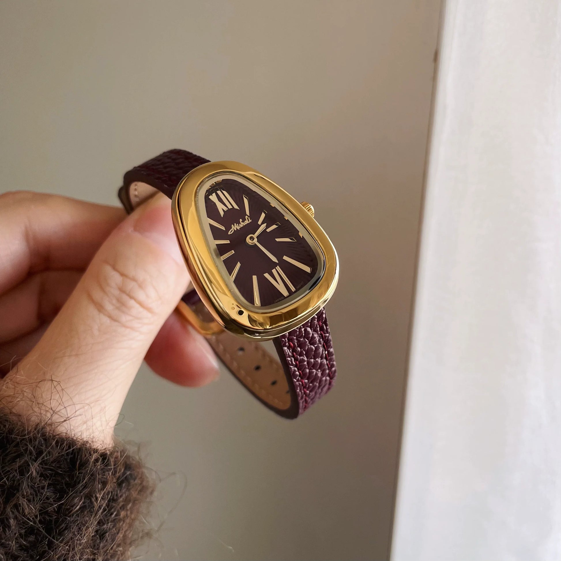 Johnna Snake Head Watch - Wine Red