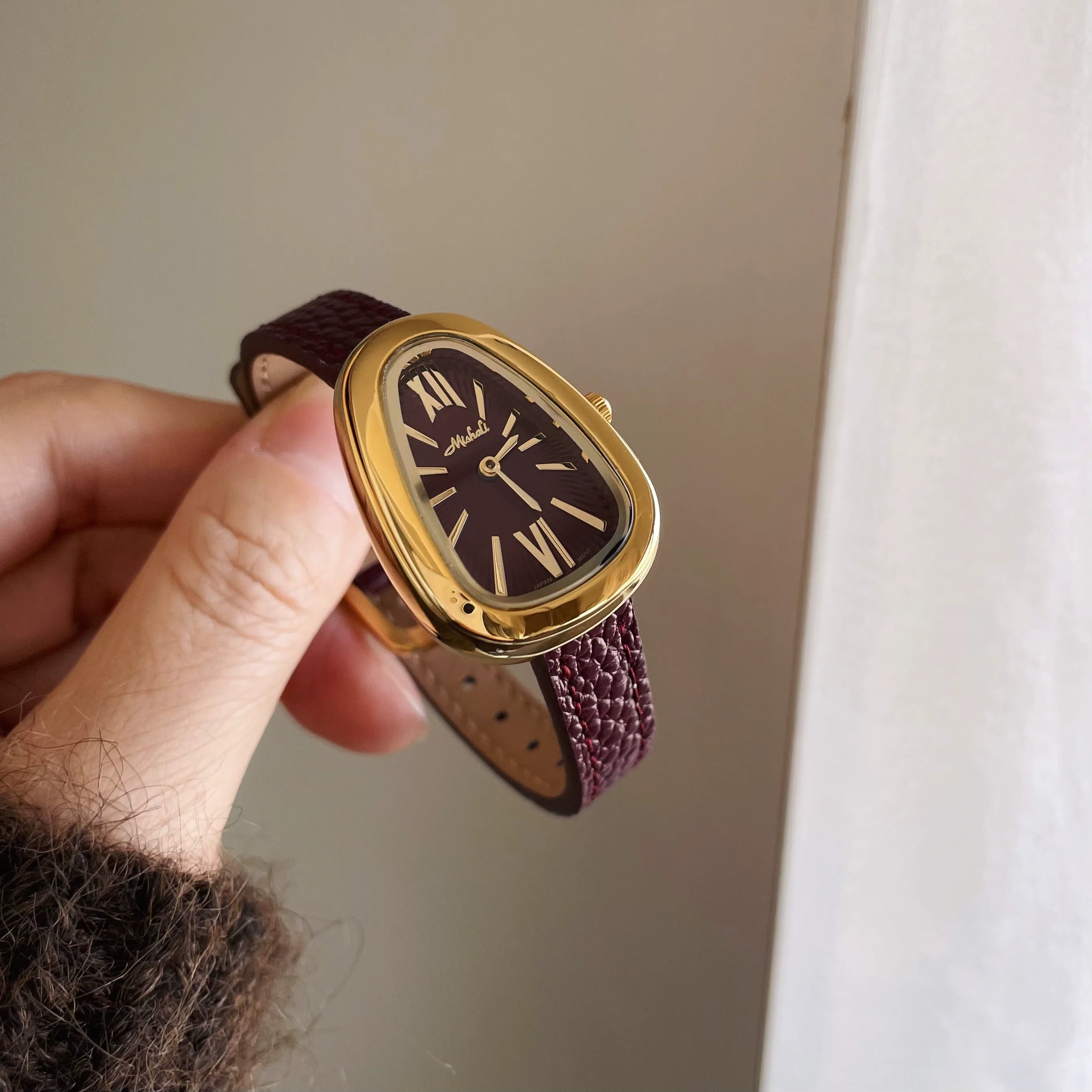 Johnna Snake Head Watch - Wine Red