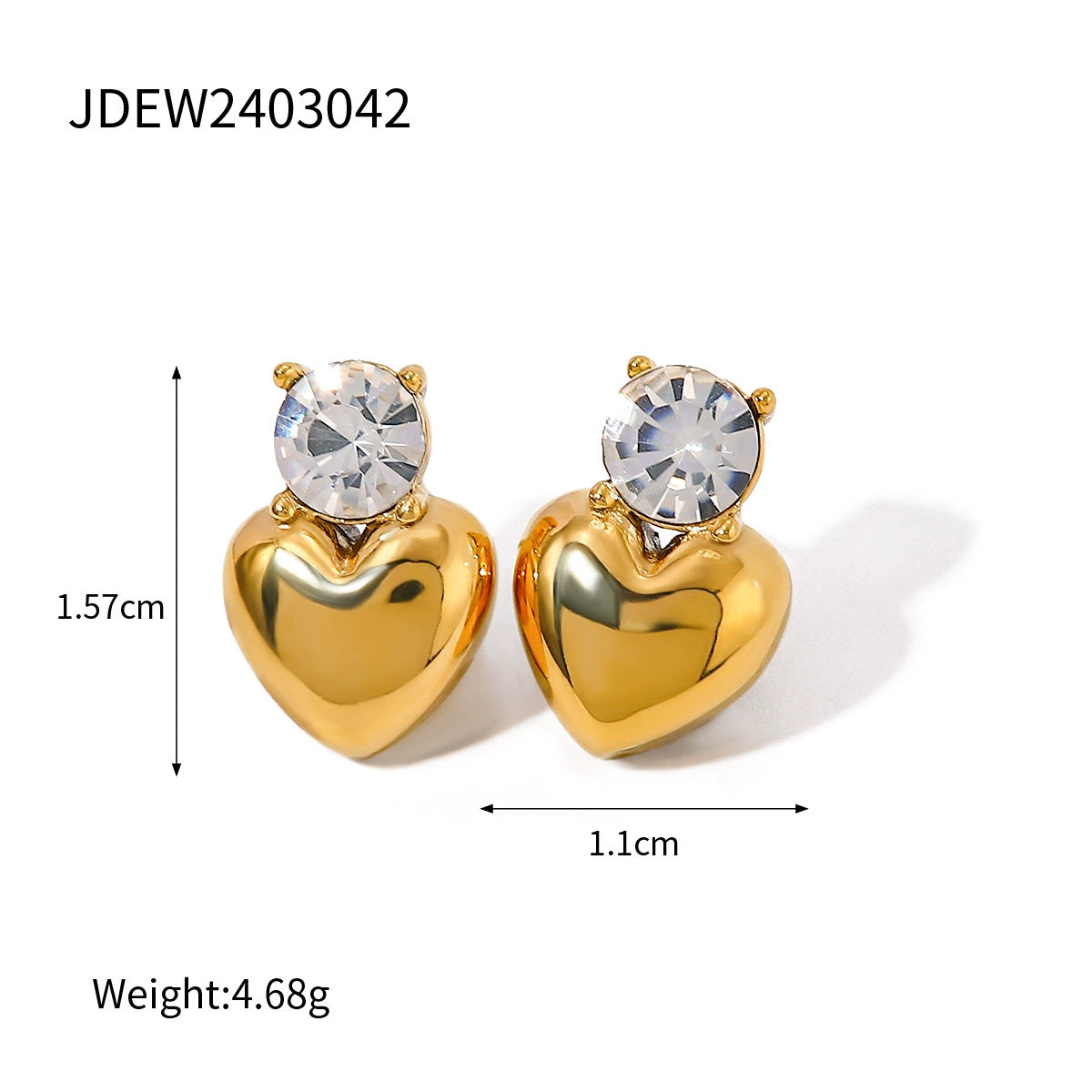 Taegan Diamond Heart Studs - JDEW2403042 [LVOCE4GS]