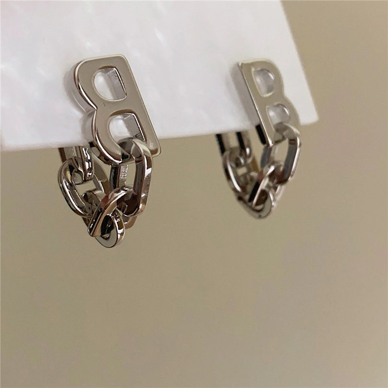 Tennessee Letter Drop Earrings - Silver Letter Silver Needle [3WLD1REP]