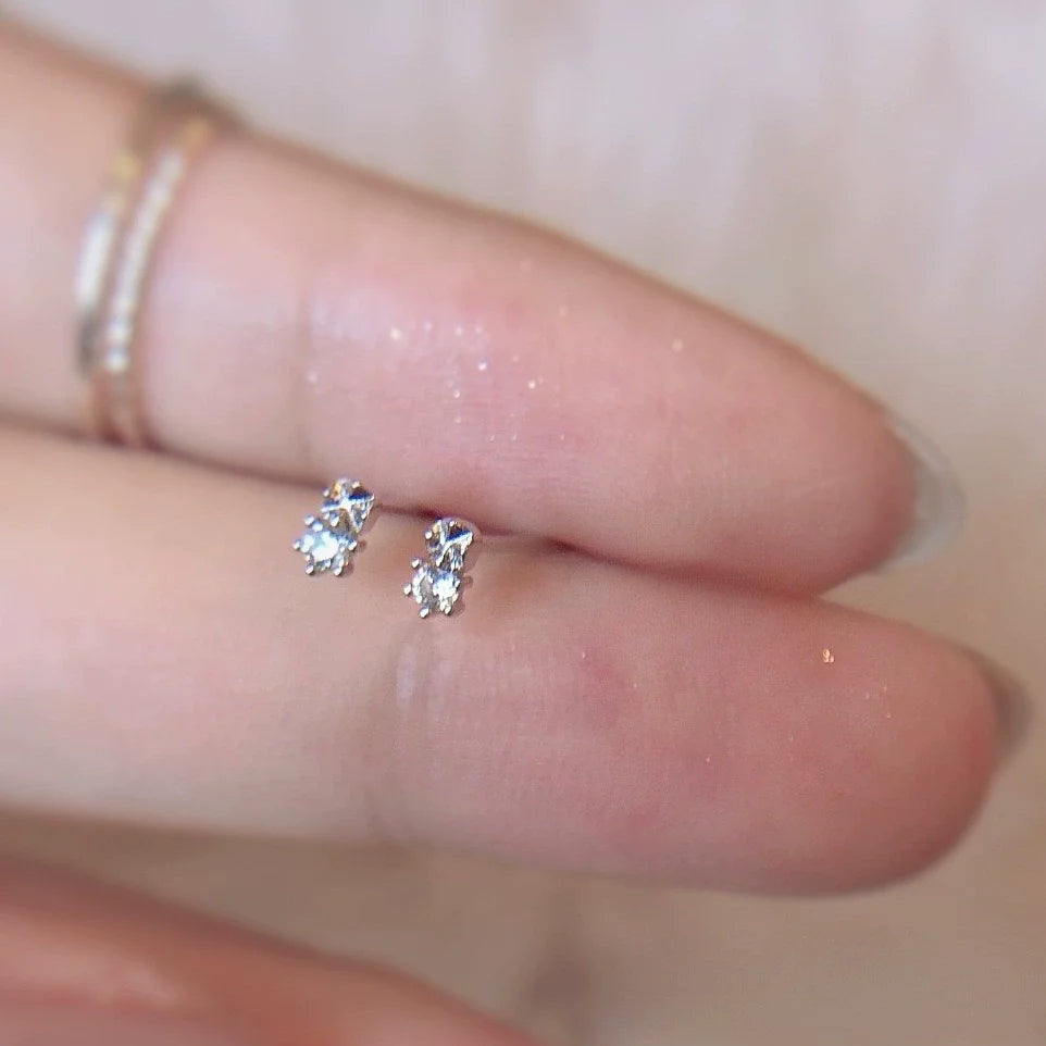 Fynlee Dainty Star Studs - Silver