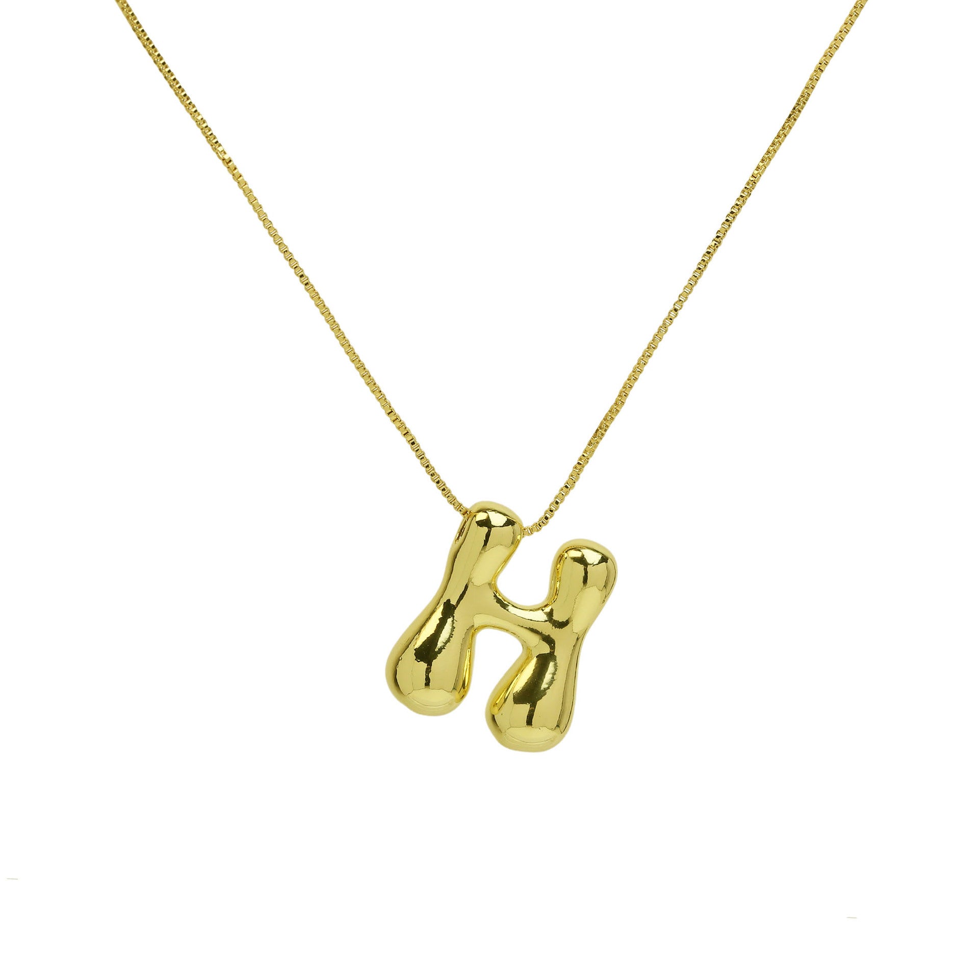 Virginia Bubble Initial Necklace - Letter H Necklace [ZH9WPLD9]