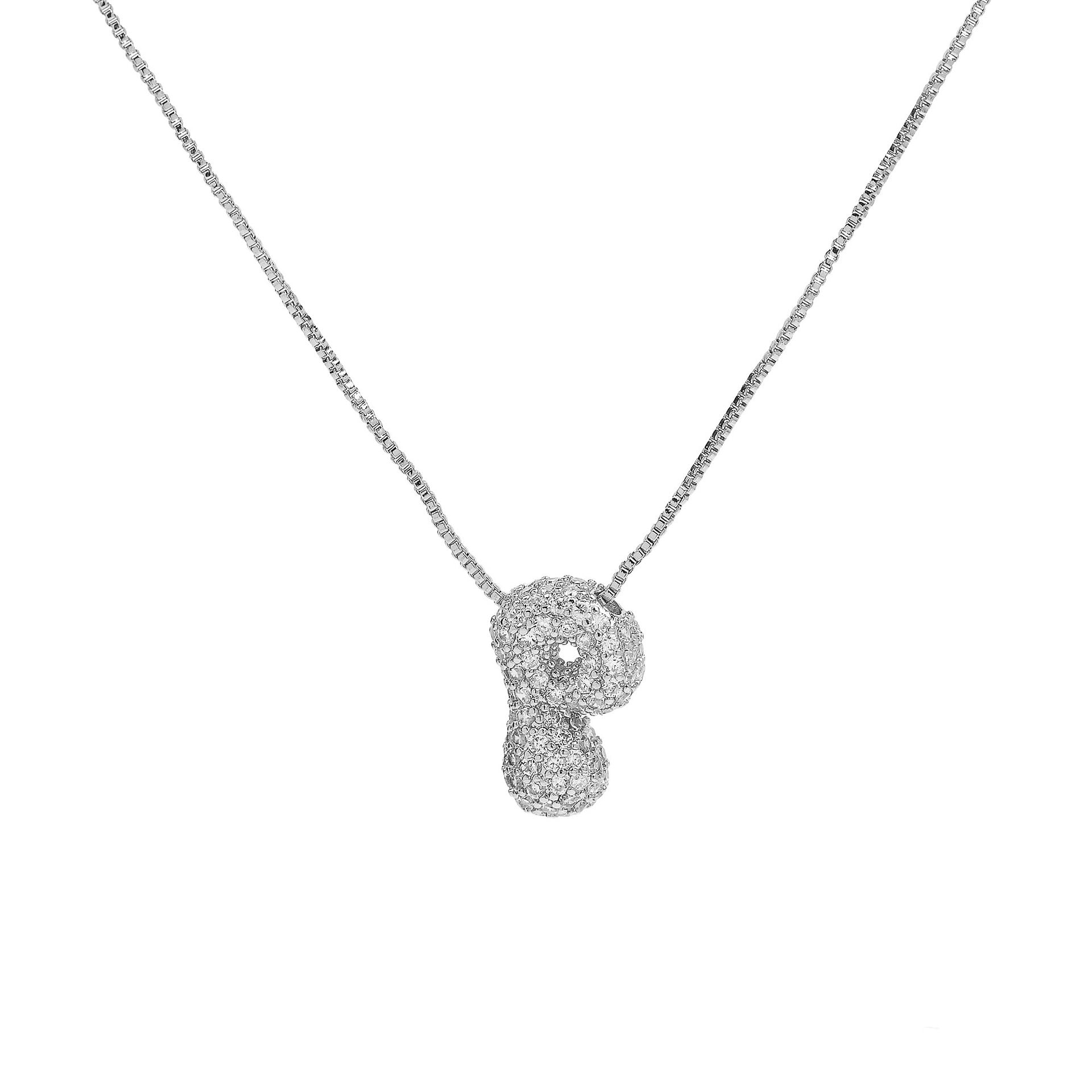 Francis Bubble Initial Necklace - Silver Necklace P [KV3NSV5D]