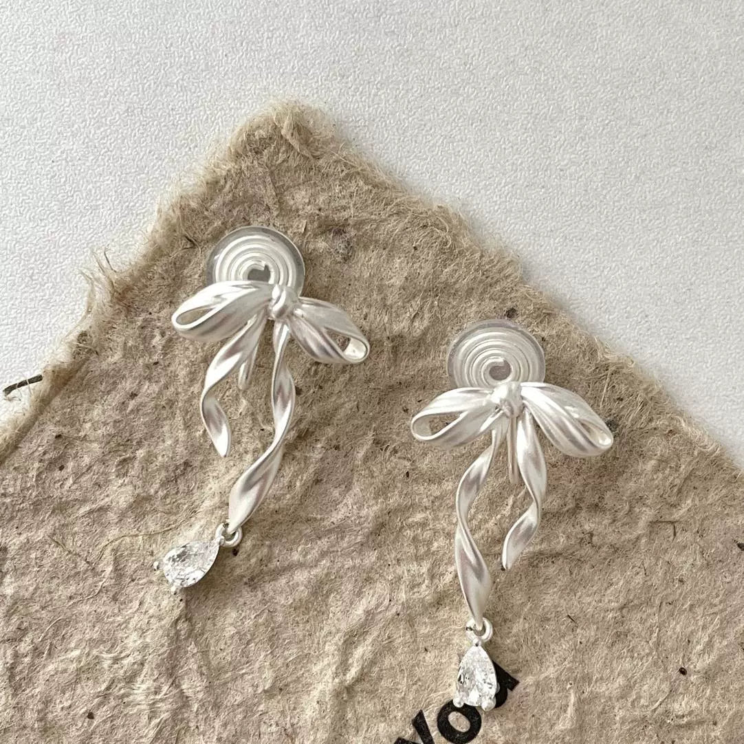 Braylee Ribbon Butterfly Earrings - Ribbon Butterfly Ear Clips