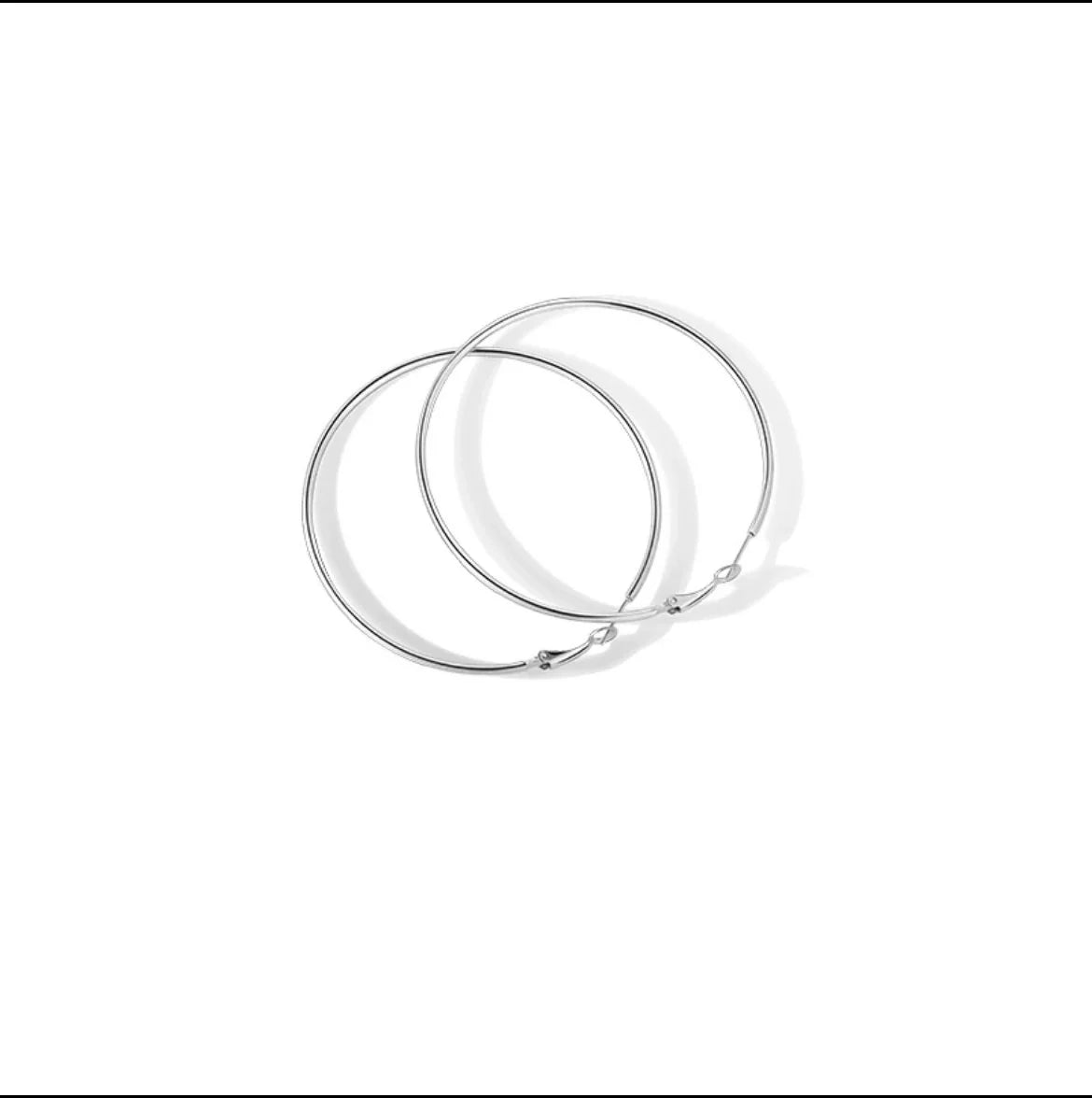 Jessenia Oversized Hoop Earrings - Silver (7cm)