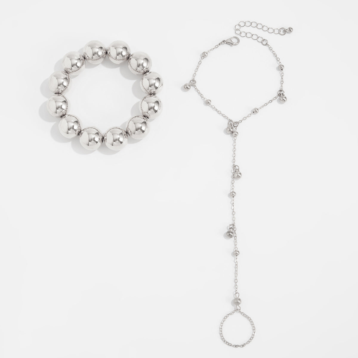 Aurie Geometric Hand Chain - Silver [PJL2MTGG]