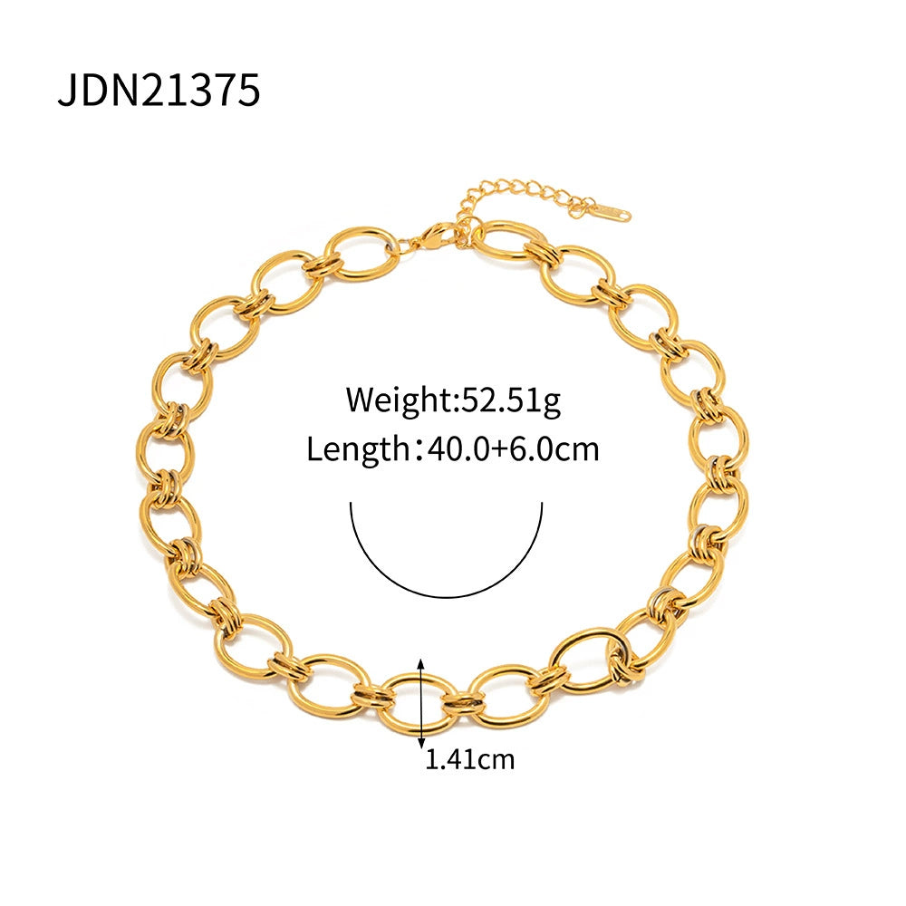 Kynslee Layered Gold Chain Necklace - Style JDN21375 [7NSLOX7D]