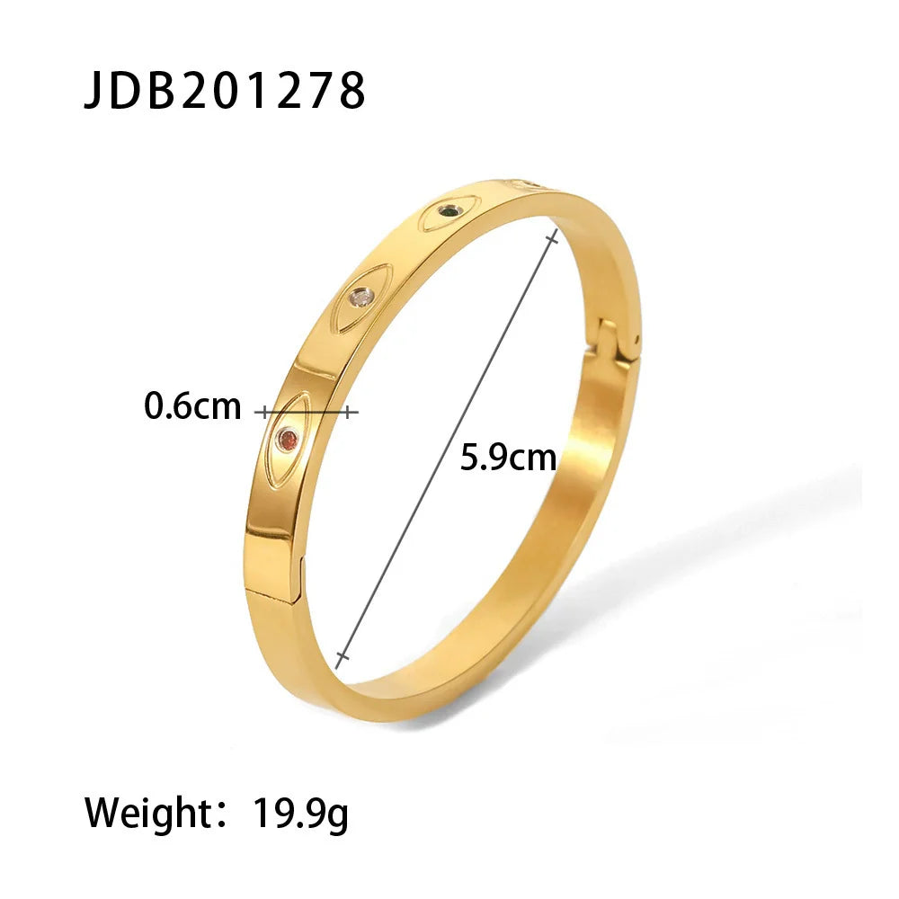 Skyla Gold Zirconia Bangle - JDB201278