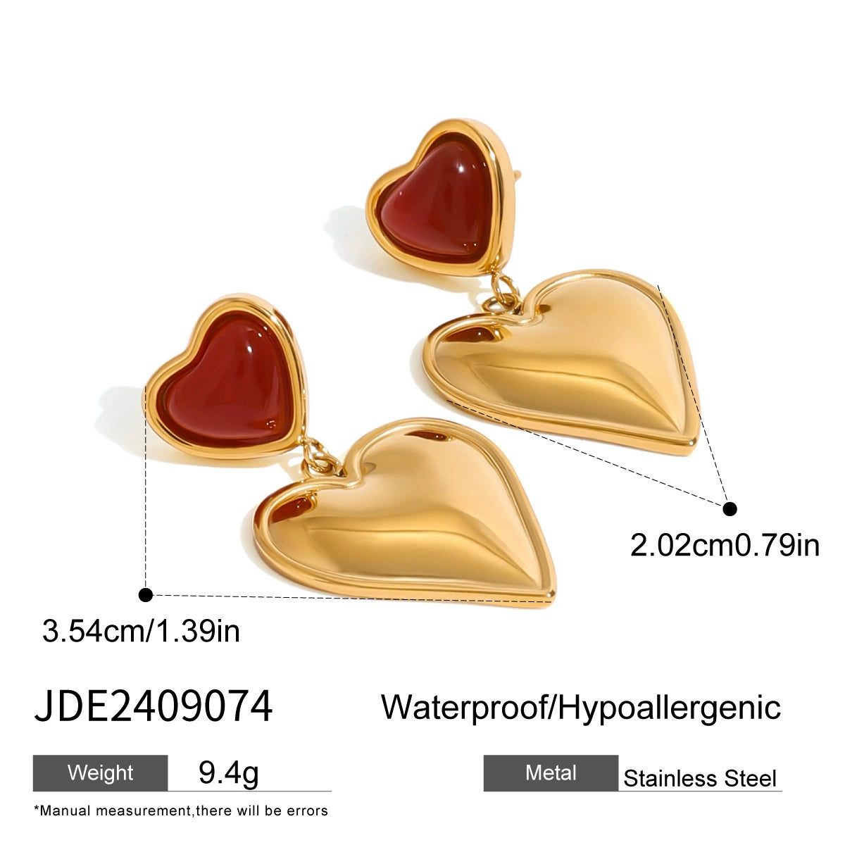 Mckenna Enamel Heart Pearl Earrings - Style JDE2409074 [ZYDWLQUG]