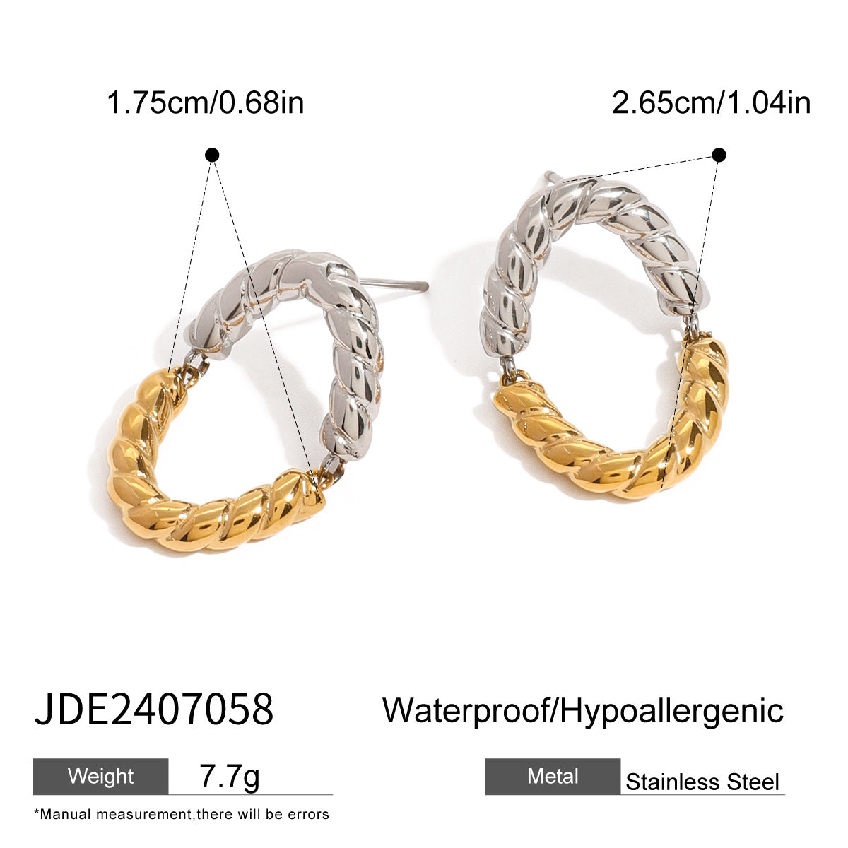 Alivia Colorblock Hoop Earrings - JDE2407058 [T1K6IQ2U]