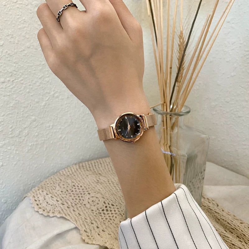 Zelena Elegant Compact Watch - Temperament Black