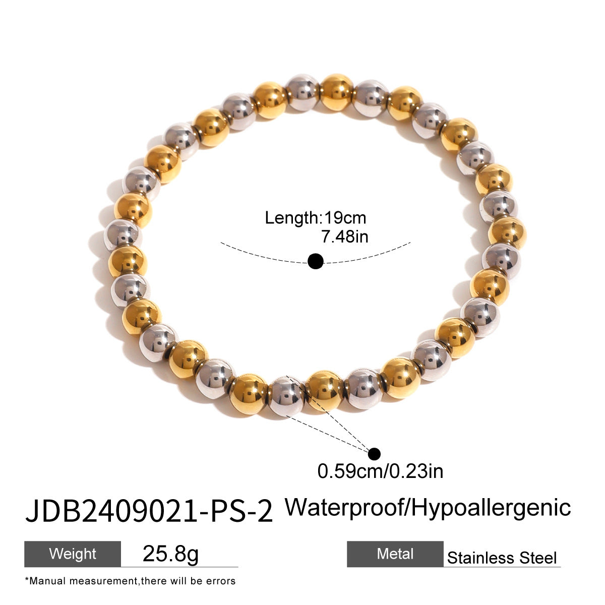Emberlyn Beaded Stretch Bracelet - Gold Tone Beaded [BJUJDNZ7]