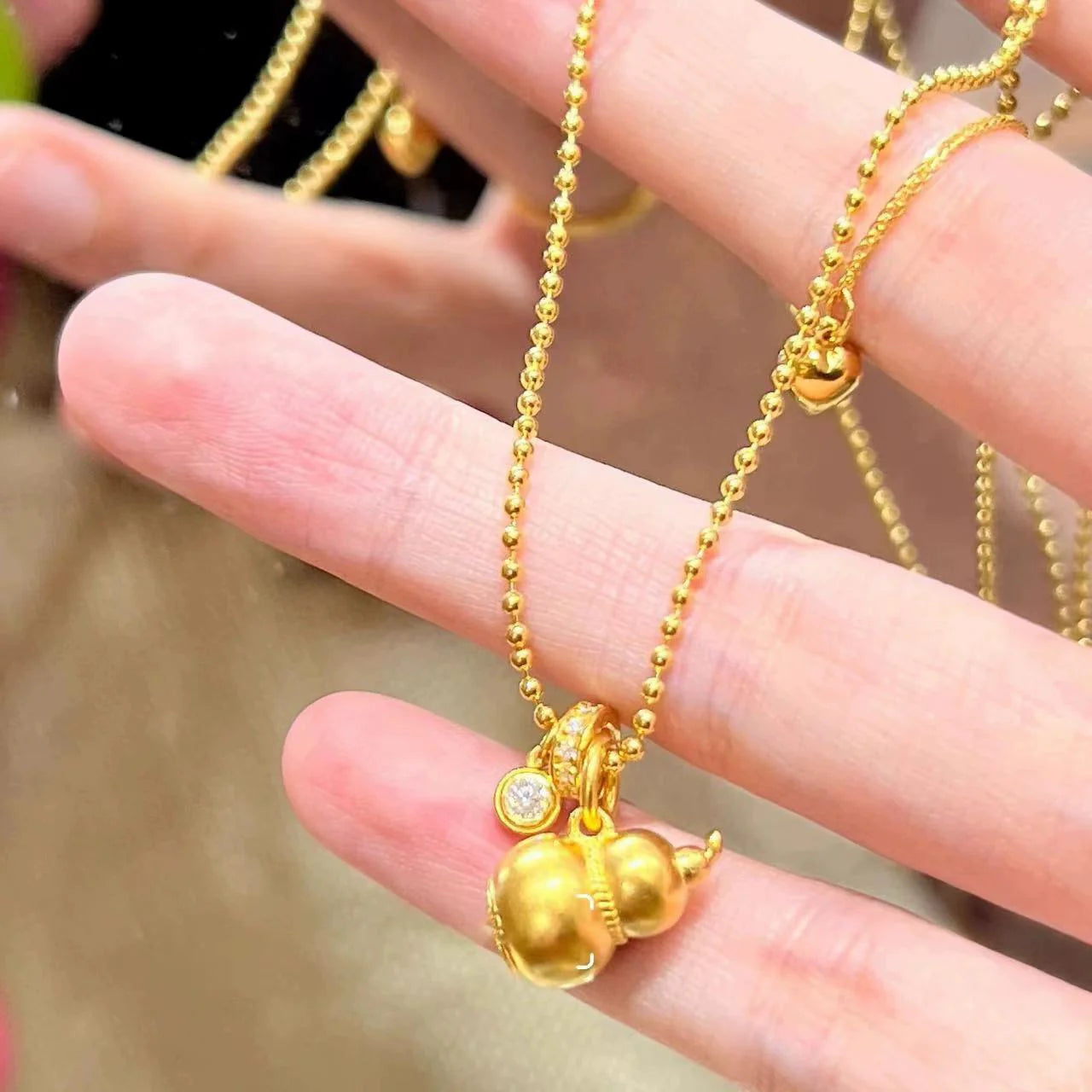 Island Golden Gourd Necklace - Prosperity Gourd Necklace