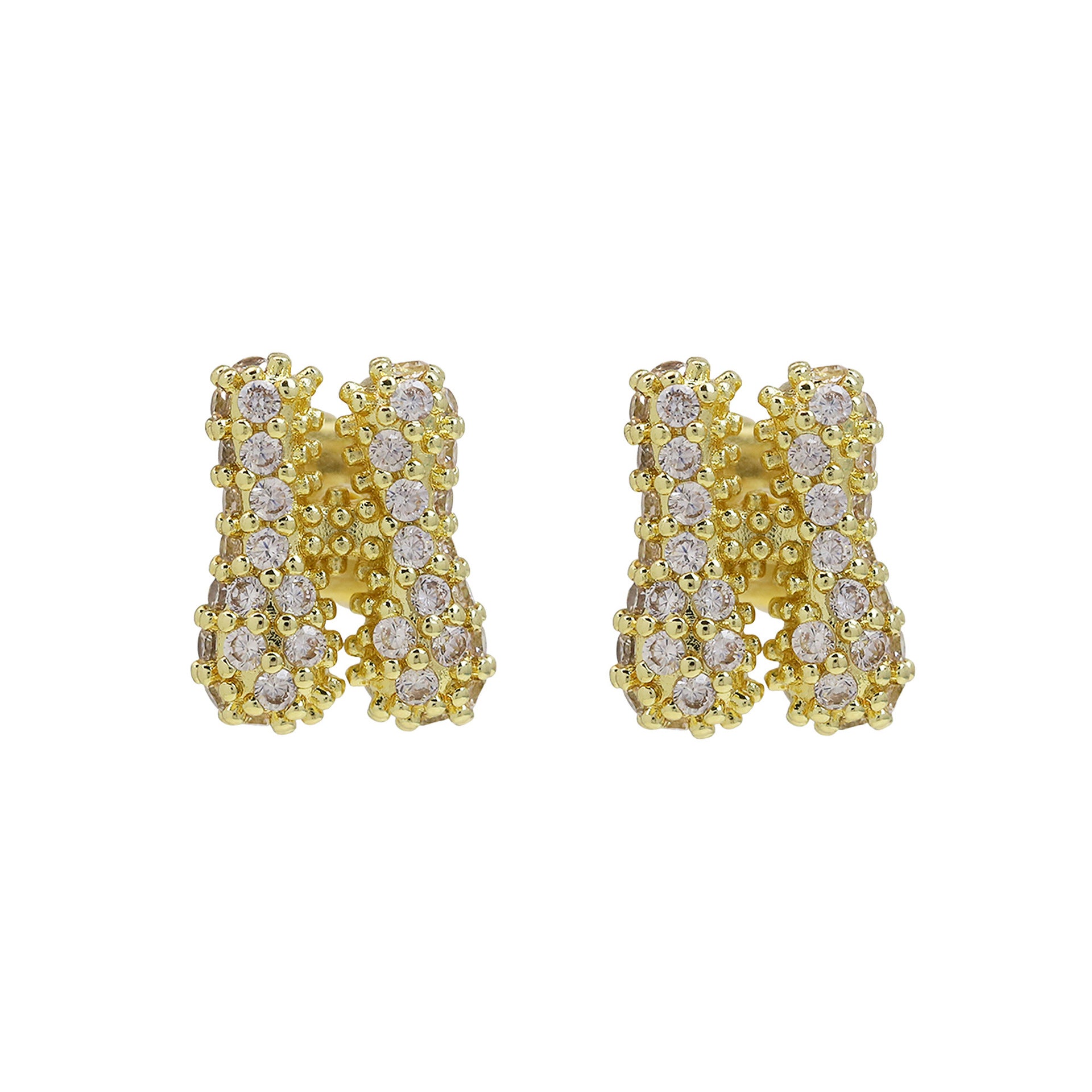 Lillyann Zircon Bubble Letter Earrings - H [6PXWOR9N]