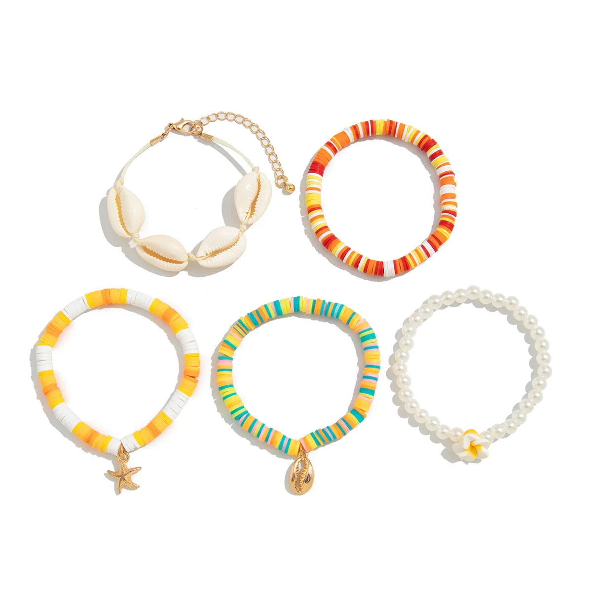 Cayla Seashell Bracelet Set - 5-piece set