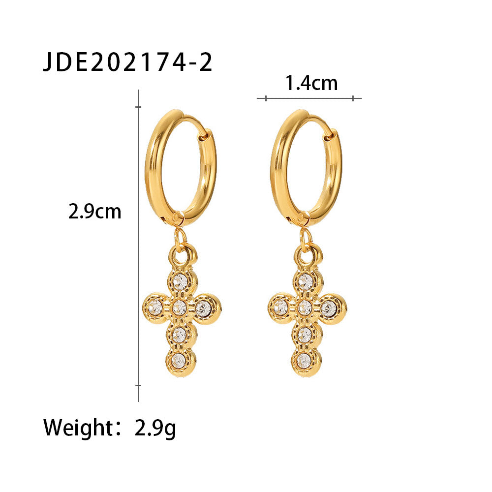 Samiyah Cross Pendant Earrings - Gold Tone [21ERY2OF]