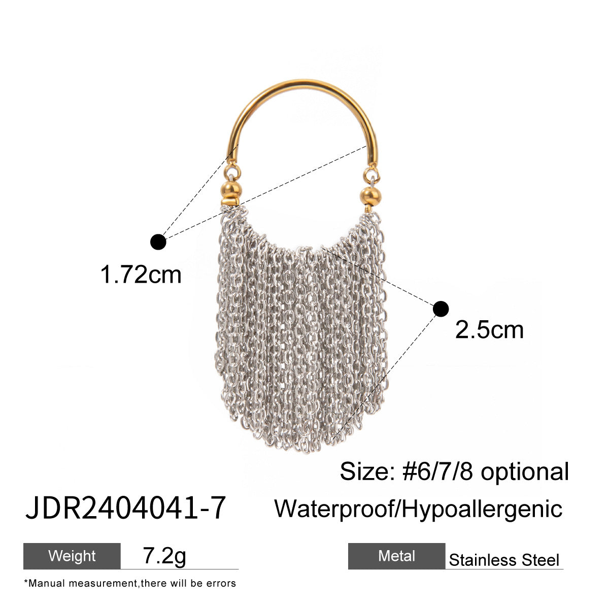 Yuridia Contrast Steel Ring - JDR2404041-7 [DEVM1HFY]