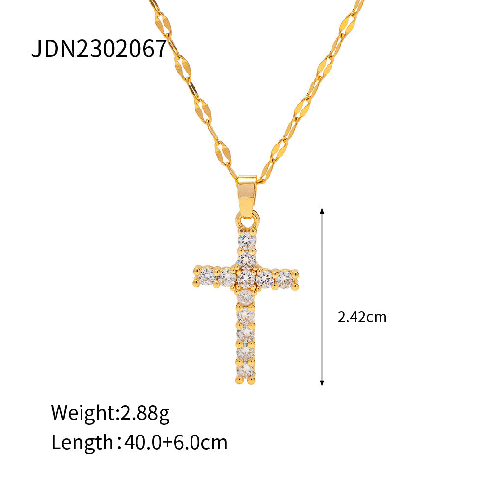 Baylei Zircon Cross Necklace - Cross Style 3 [GIOHEDWK]
