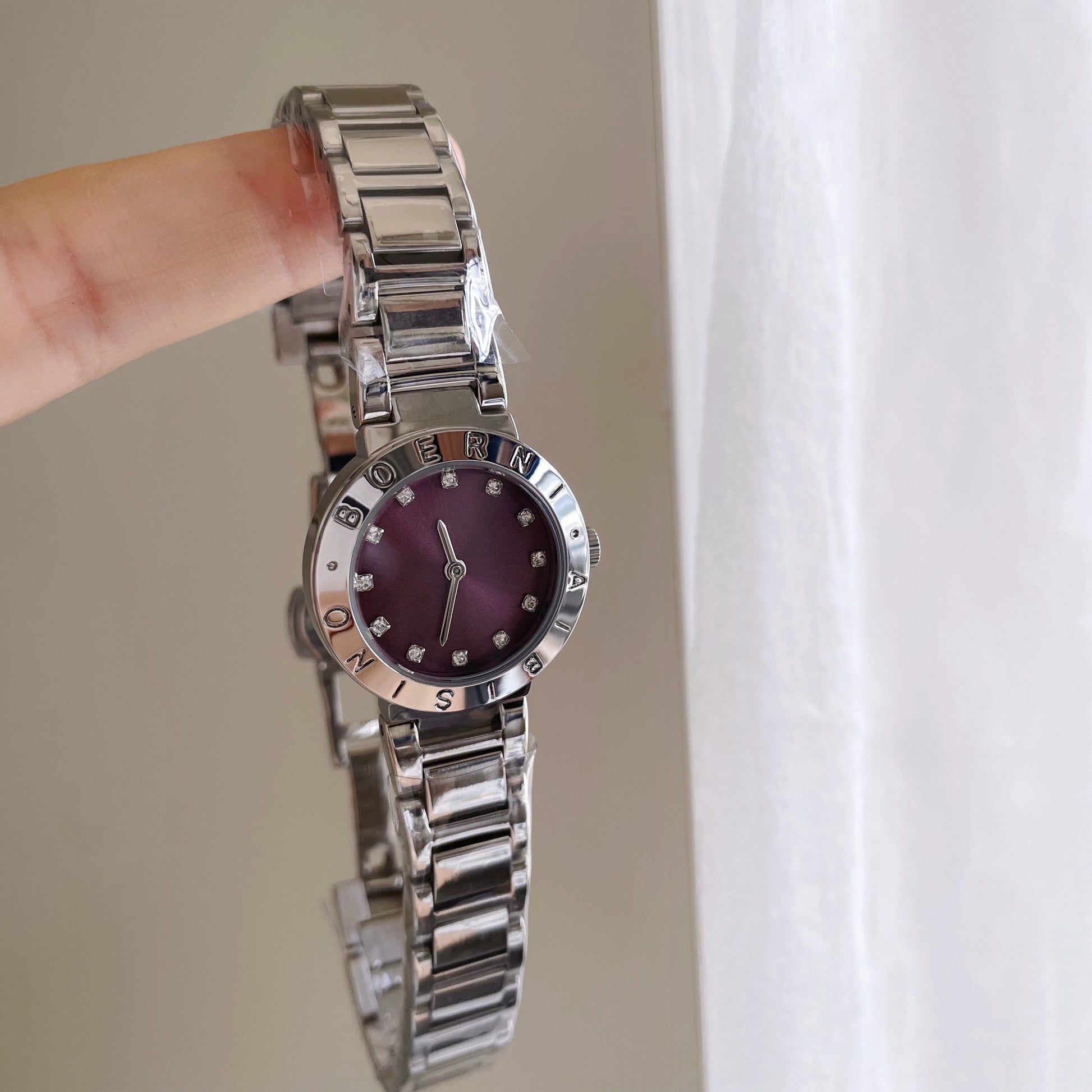 Parris Purple Steel Watch - Silver Case Purple Dial [6Z2HY9T6]