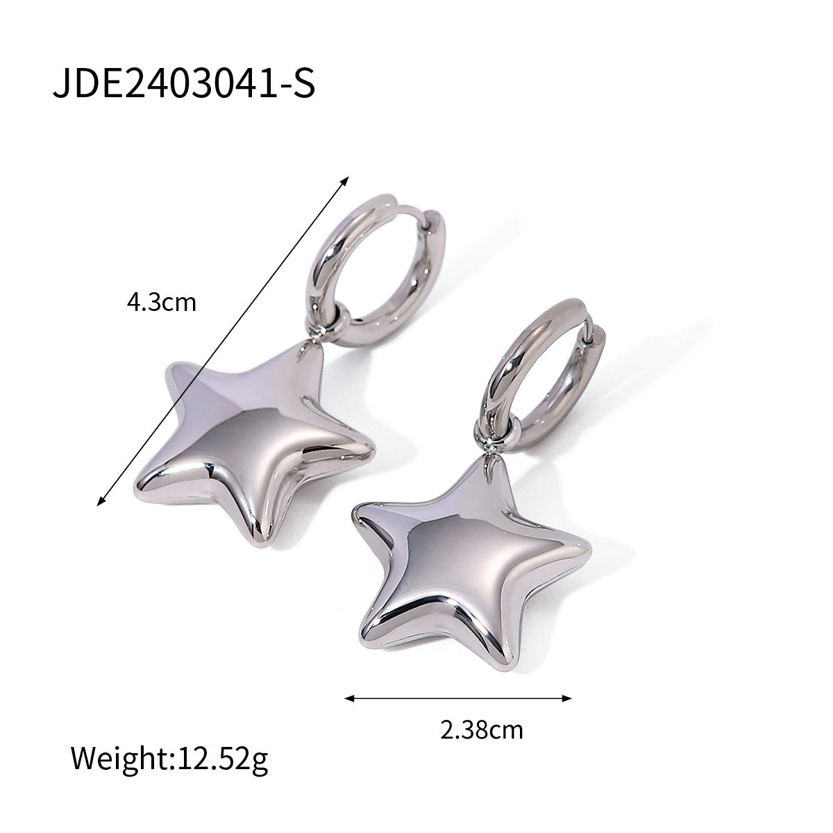 Blessin Gold Star Stud Earrings - JDE2403041-S [RF6VAJX6]