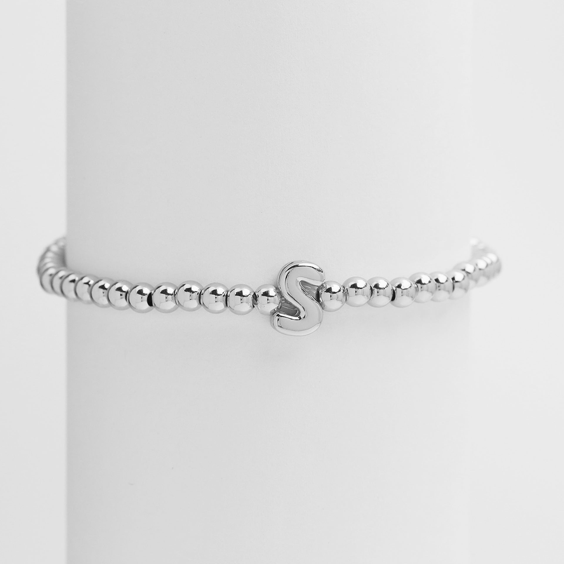 Jorie Polished Letter Bracelet - Silver S [SFP7CU5O]