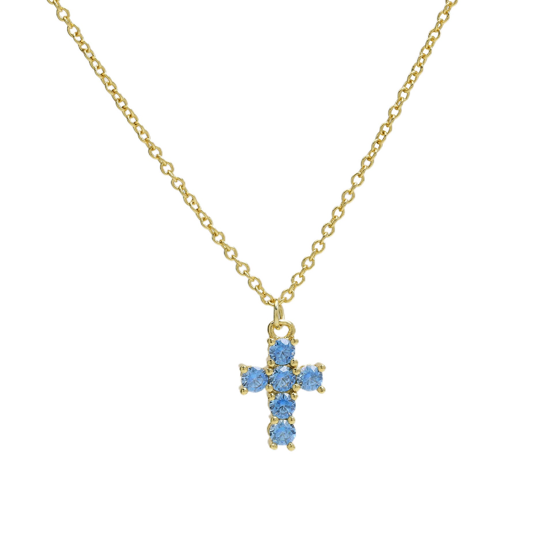Alysse Birthstone Cross Necklace - December [K9IDASP0]