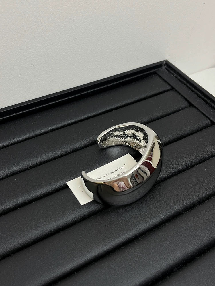 Brady Polished Open Cuff Bracelet - Silver