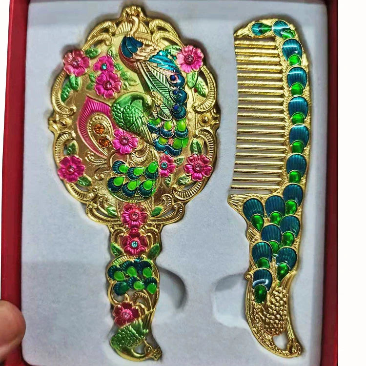 Hillary Vintage Mirror Set - Golden Phoenix Group - Red Box