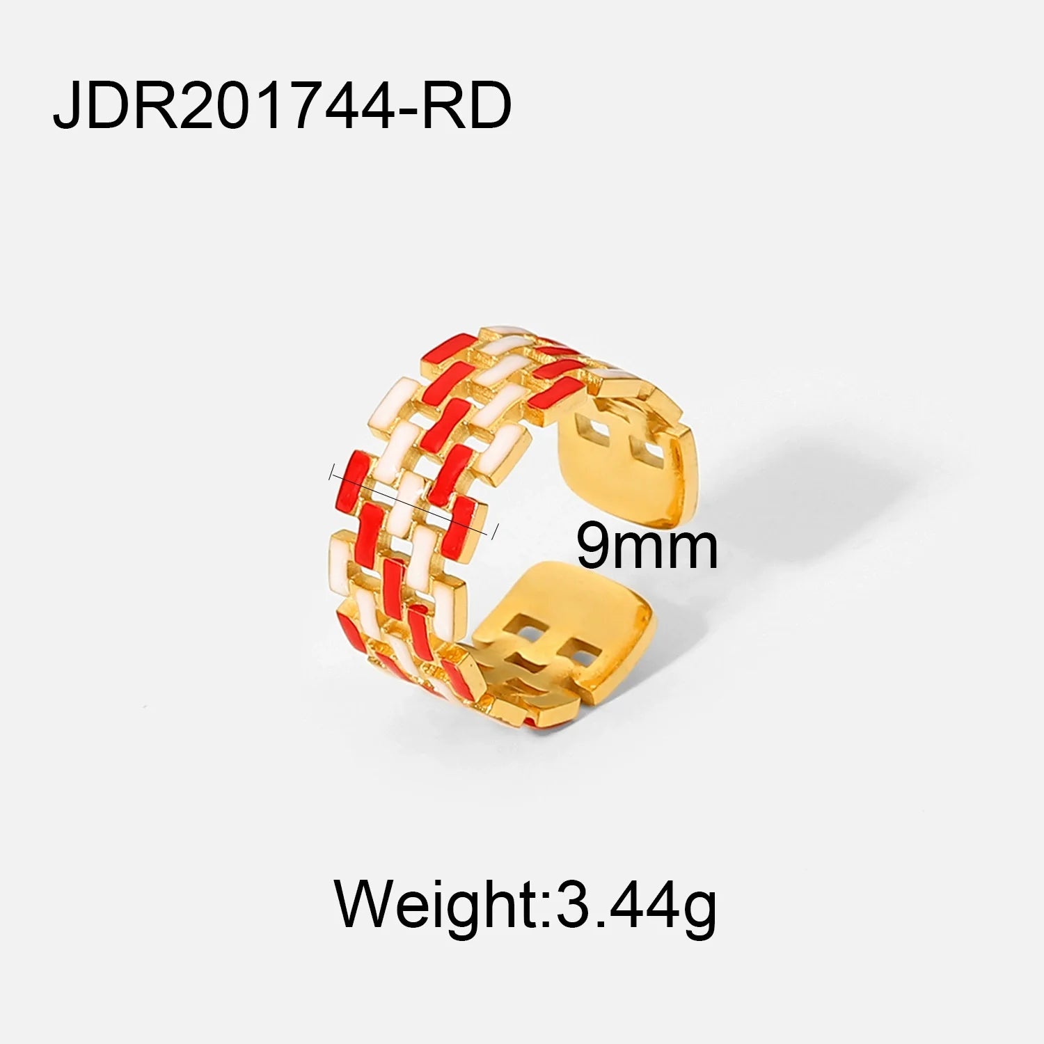 Rei Vibrant Enamel Ring - Red Adjustable
