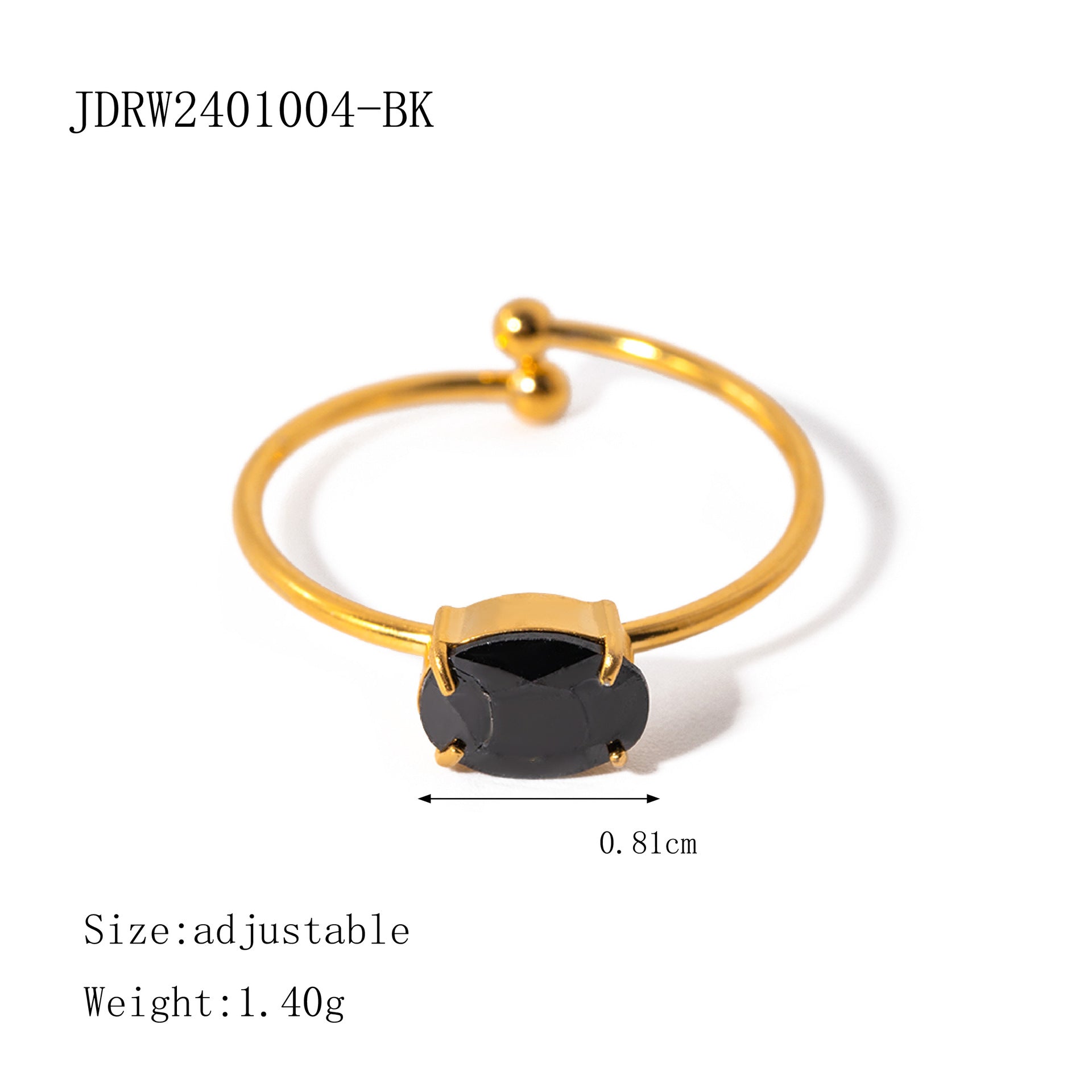 Aamirah Geometric Zircon Ring - Black [XTZZFVPE]