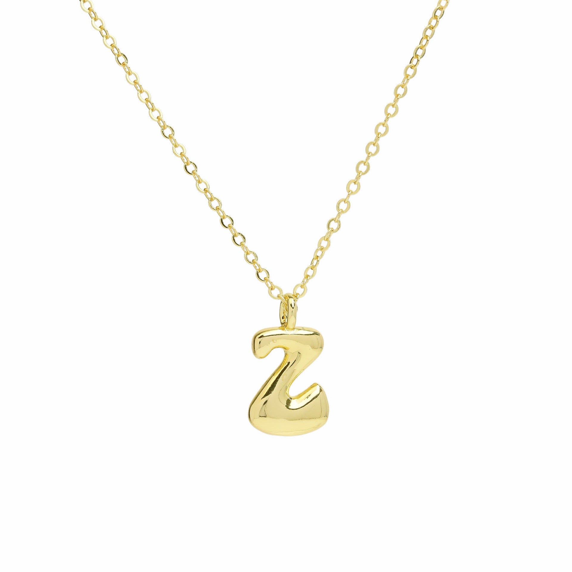 Vanya Gold Initial Bubble Necklace - Letter Z [3I3AENBV]