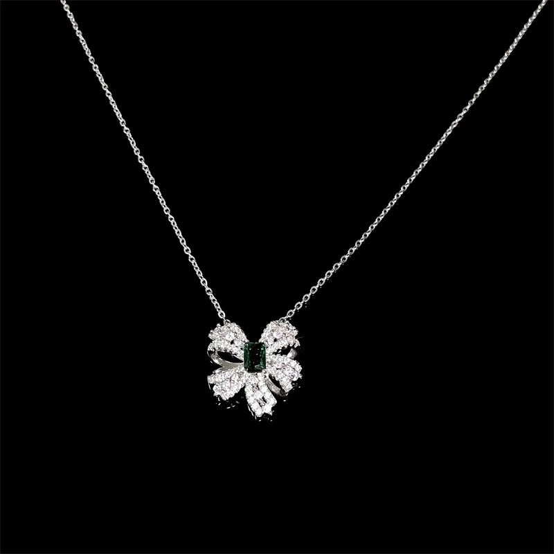 Emerson Emerald Bow Jewelry - Bow Necklace Style