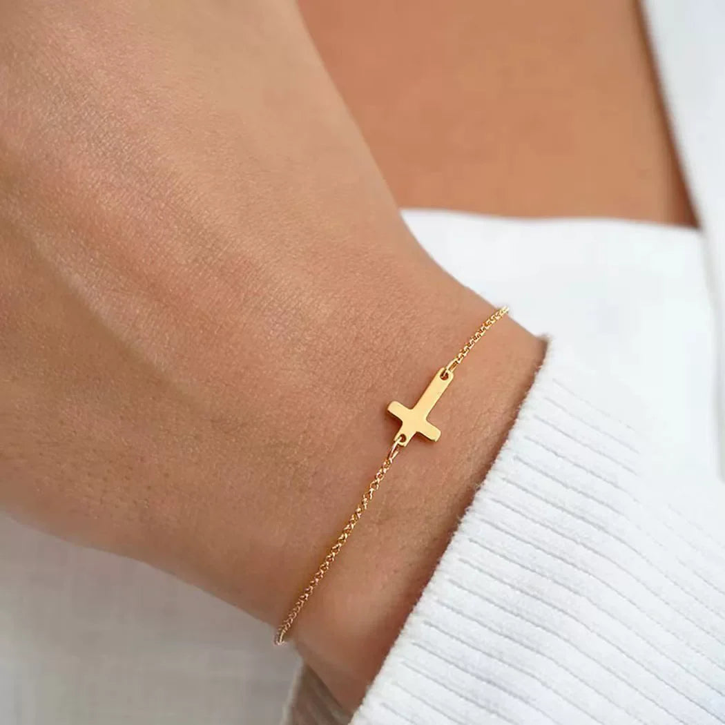 Avelyn Layered Cross Necklace - KC Gold Tone 3