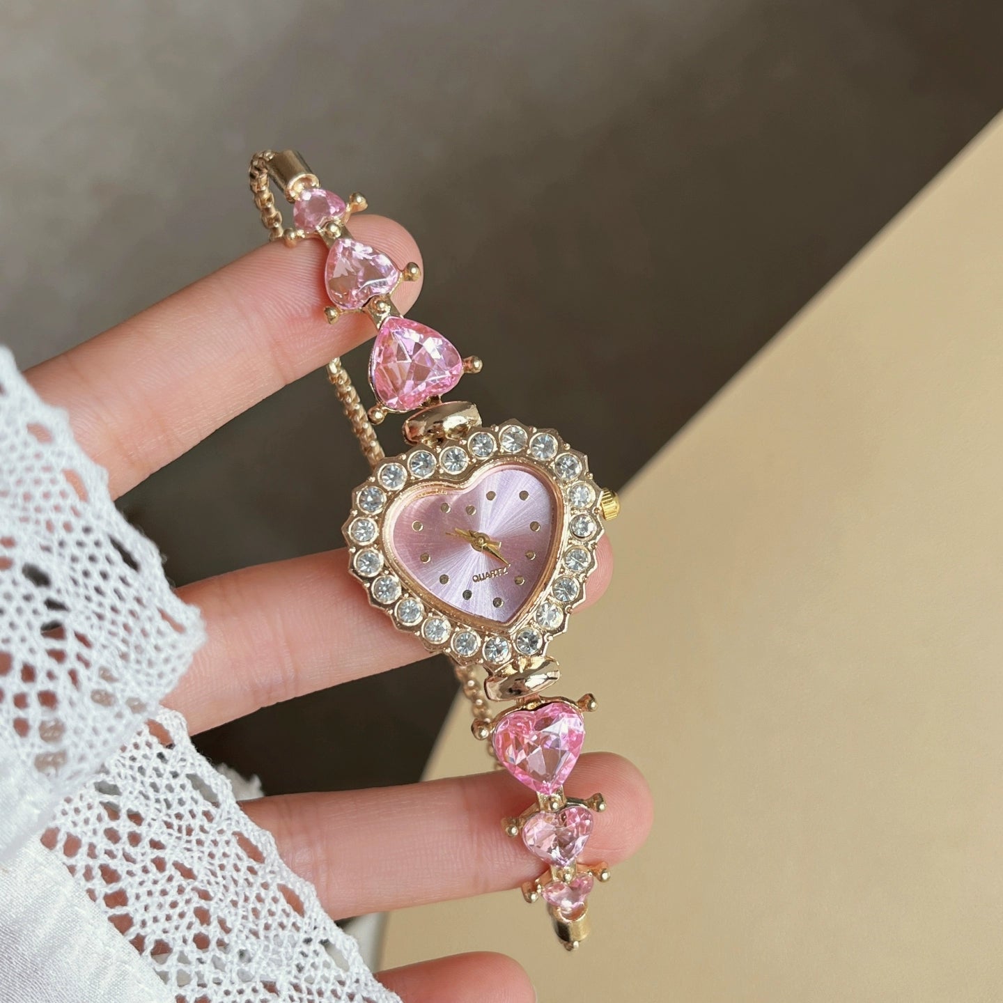 Lariah Dainty Crystal Watch - Pink [II6XGXKZ]