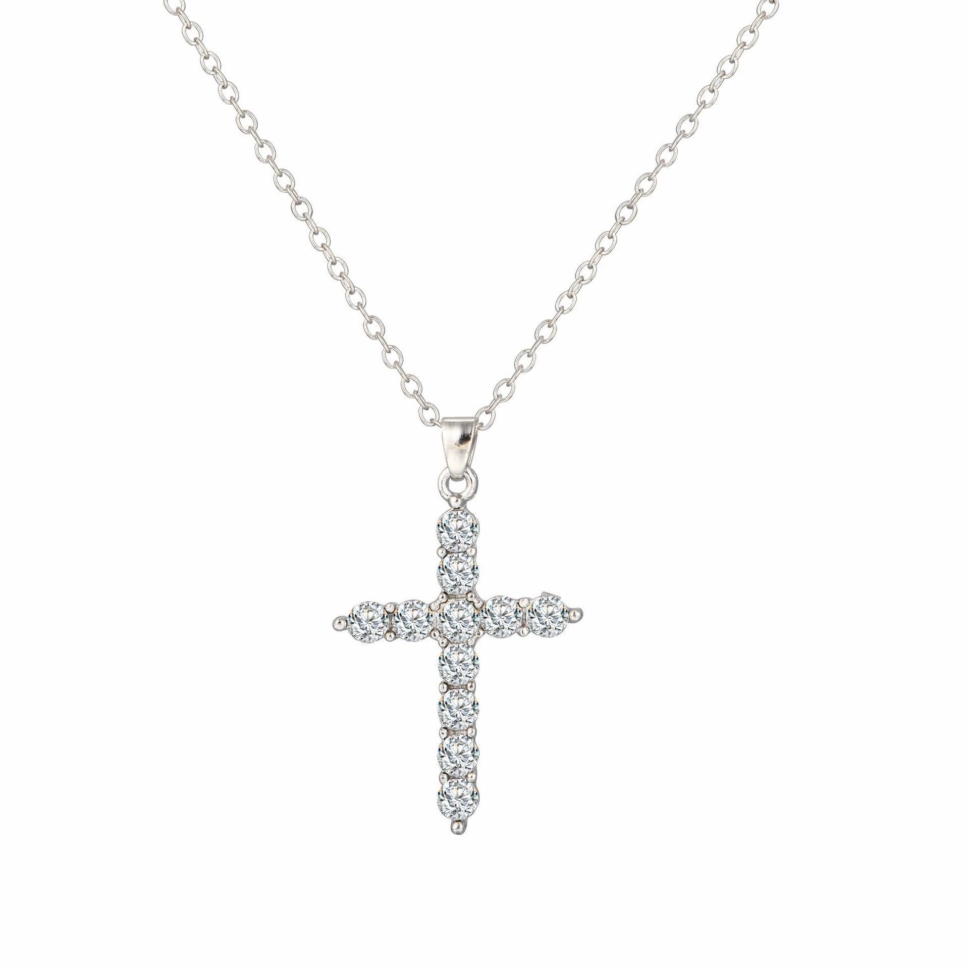 Ayva Sparkling Cross Necklace - Style 2 [Z42G6OY2]