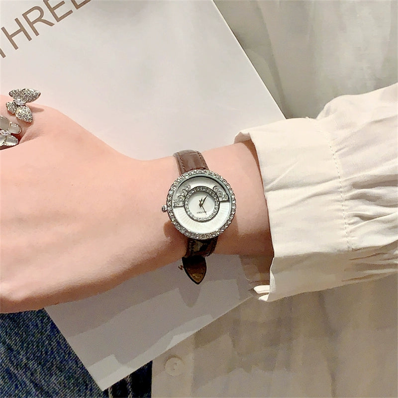 Damari Elegant Leather Watch - Coffee Strap [TEVODPOU]