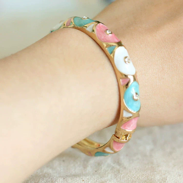 Amellia Enamel Eye Bangle - Light Blue