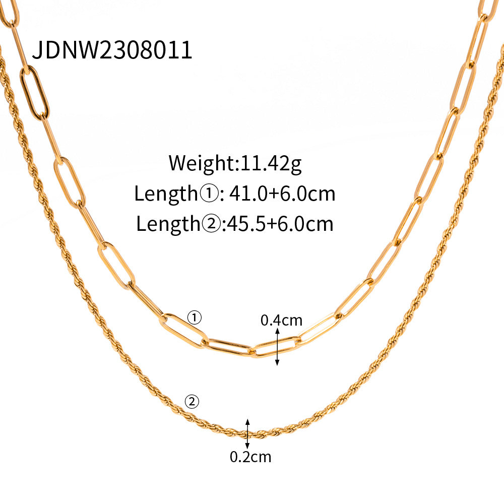 Everlynn Layered Clavicle Necklace - Gold Tone Finish [EUTRS52A]
