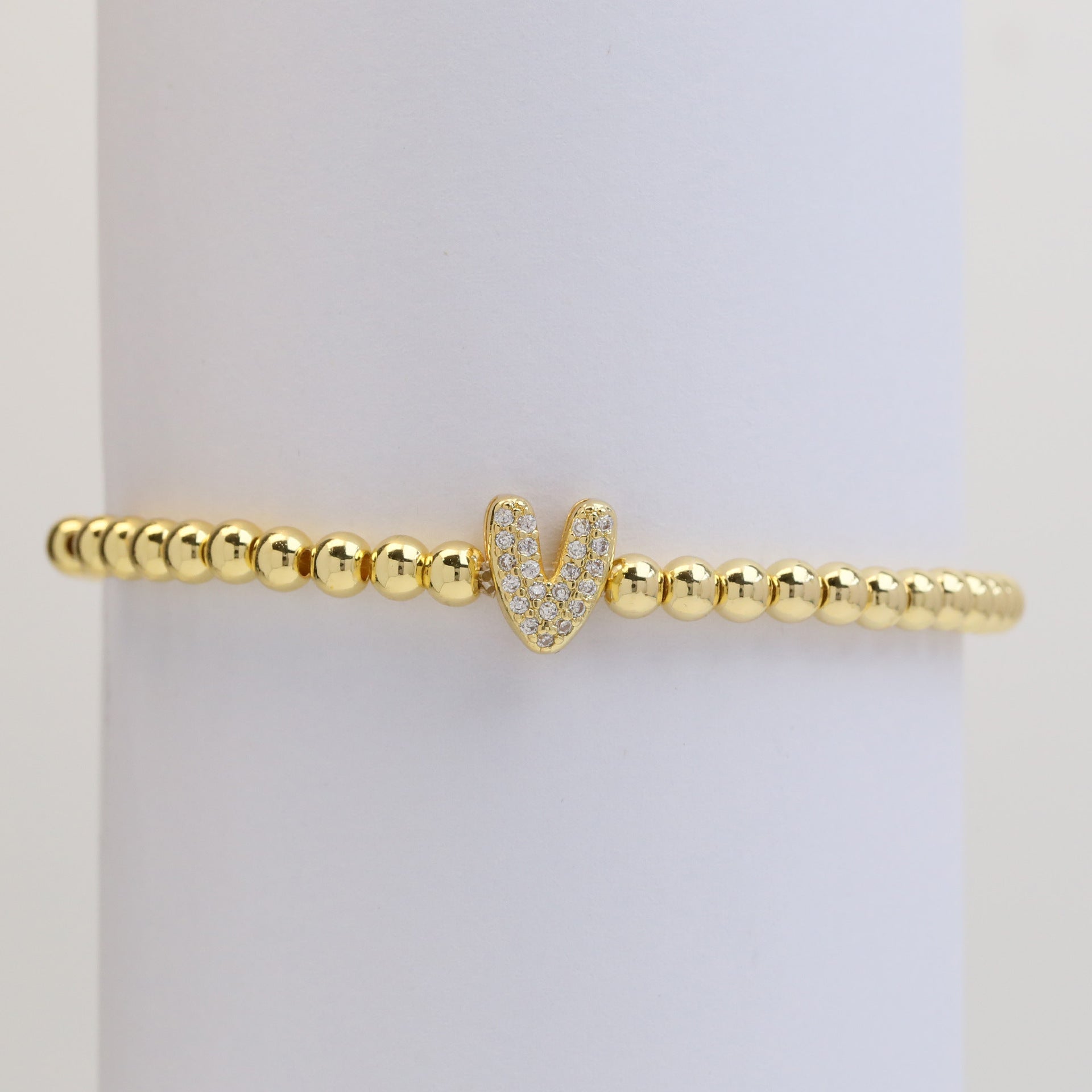 Aloni Bubble Letter Bracelet - Gold V [IN772SHX]