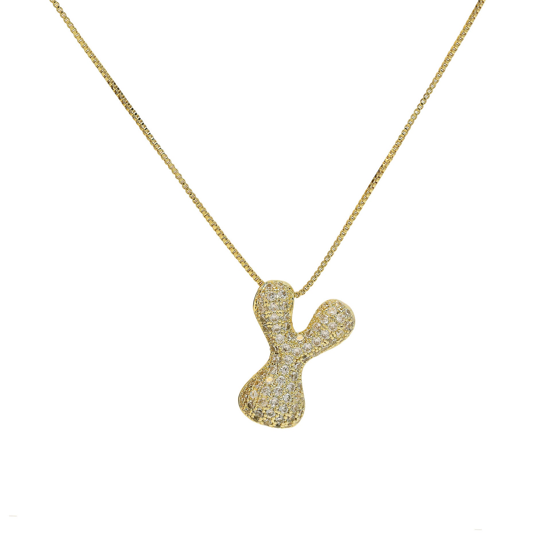 Zaidee Bubble Initial Necklace - Initial Y [SJZWR0PO]
