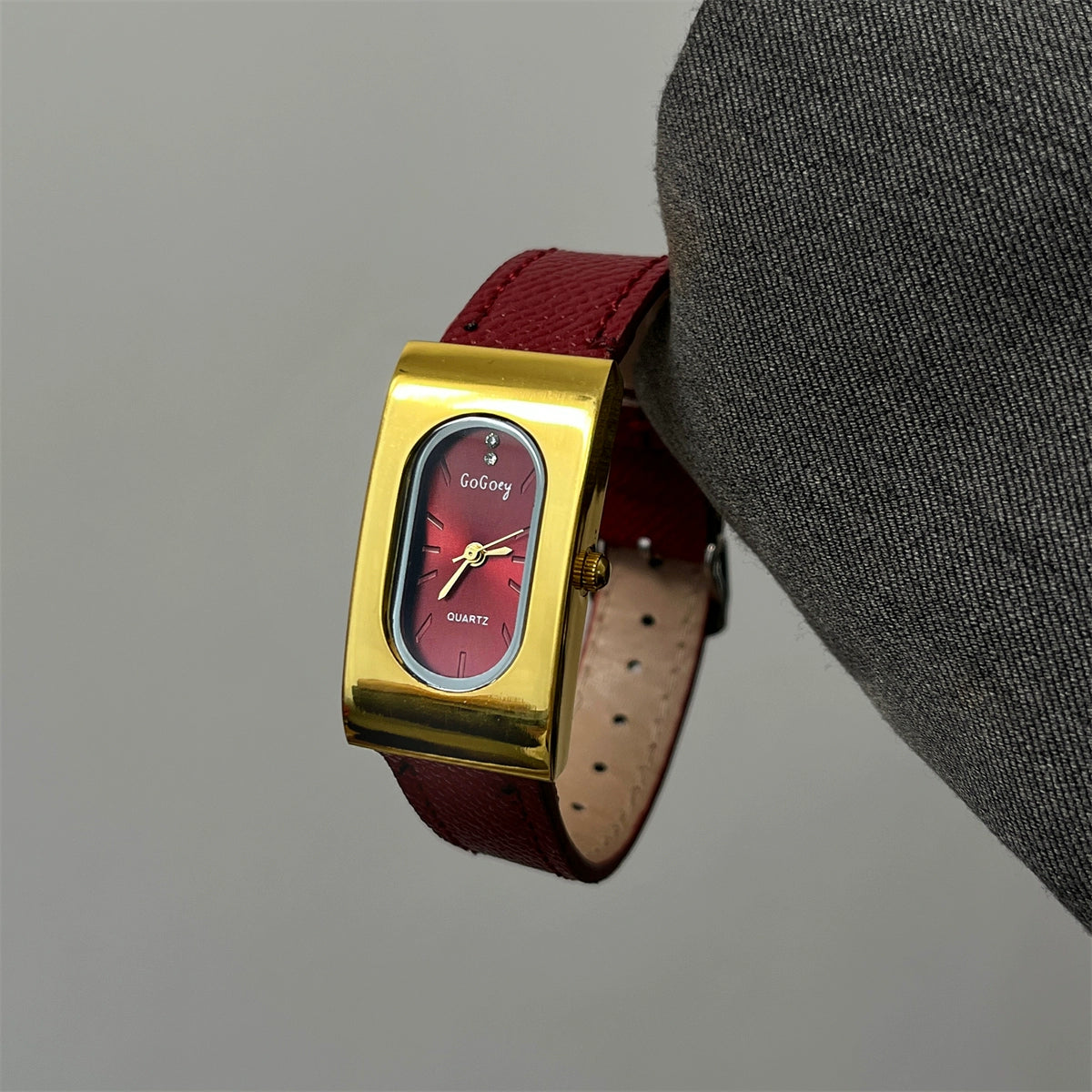 Faiza Retro Square Watch - Anchor Red (gogo Steel Case) [TEV6XFPQ]
