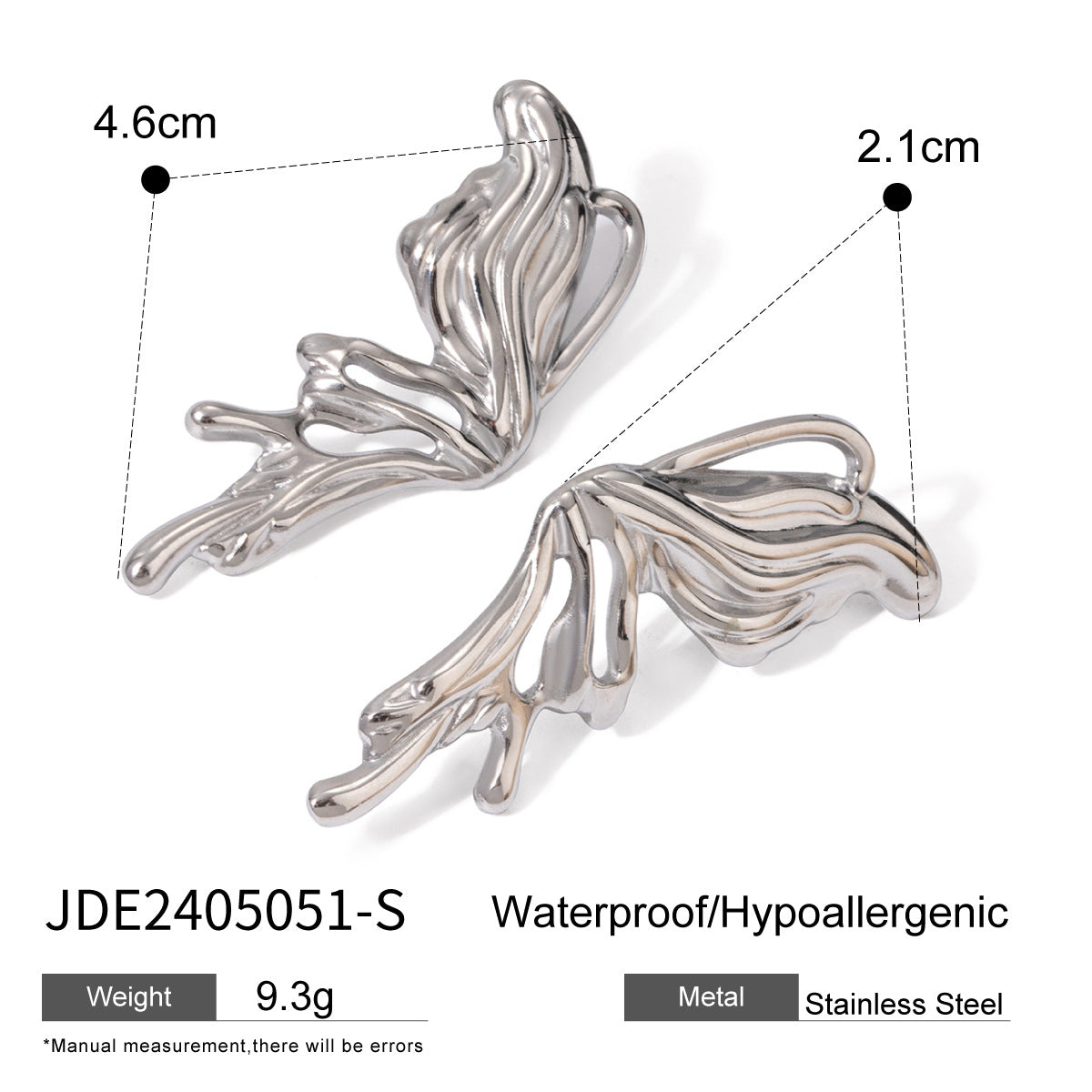 Kaylei 3D Butterfly Studs - JDE2405051-S [CJRS6836]